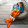 wholesale knitted sleeping bag blanket Soft Mermaid tail Blankets for kids